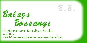 balazs bossanyi business card