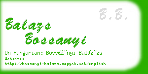 balazs bossanyi business card